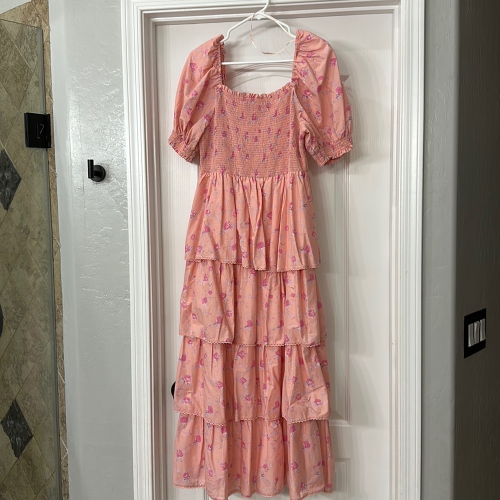 LoveShackFancy x Target Collab Ruched Bodice Maxi with tiered bottom- Size M